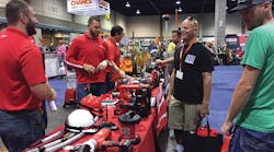 Milwaukee Tool Corp. showcased its new hard hat lights and power tools for the utility industry.