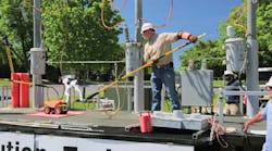 Duke Energy linemen and trainers demonstrate line safety to first responders in Charlotte, North Carolina