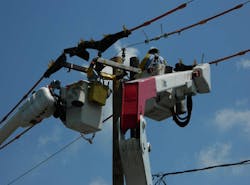 PPL worker in bucket truck PPL worker in bucket truck