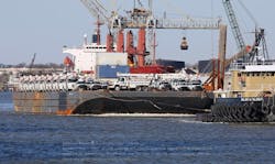 barge with trucks barge with trucks