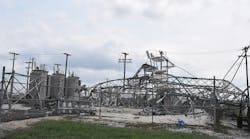 High winds during Hurricane Harvey inflicted substantial damage to the Tatton substation.
