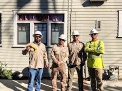 Line crew with balloons Line crew with balloons