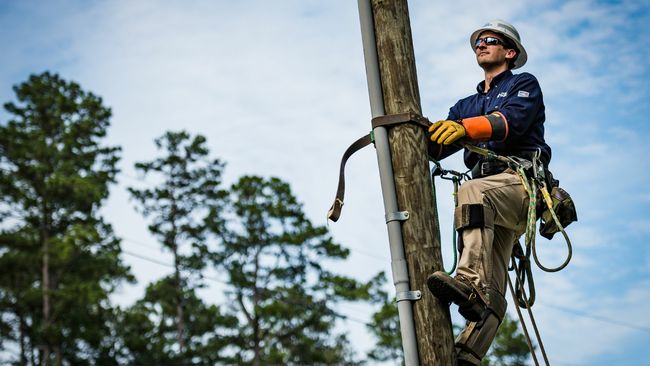 lineman on pole