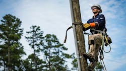 lineman on pole lineman on pole