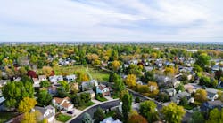 Colorado houses aerial view