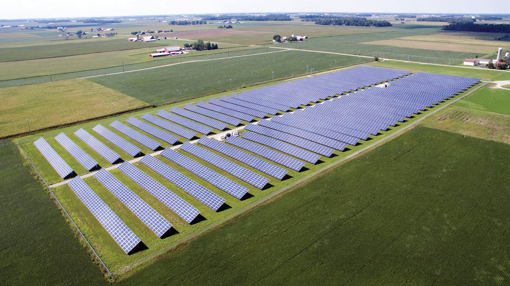 Half Moon Ventures&rsquo; 4.2-MW solar farm provides electricity for the Minster DER system in Ohio.
