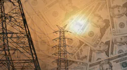 transmission tower and money