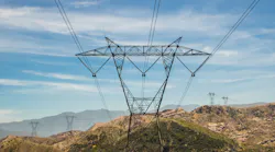 Power lines through the hills of Southern California