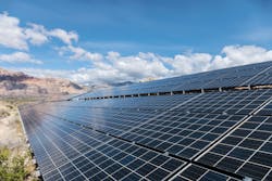 Solar panels with Mojave desert background at Red Rock Canyon National Conservation Area near Las Vegas, Nevada. Solar panels with Mojave desert background at Red Rock Canyon National Conservation Area near Las Vegas, Nevada.