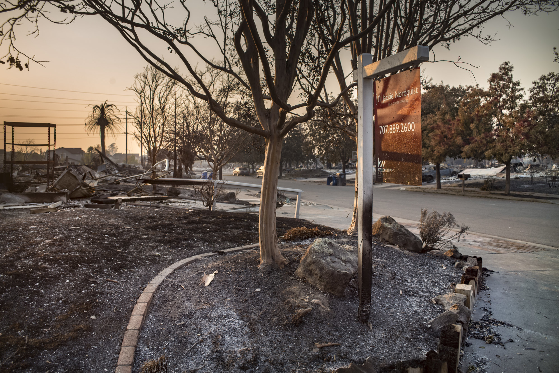 residences burned by wildfires in Santa Rosa,