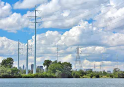 Very, very tall hydro towers, used in certain areas to carry high tension electric cables over long distances. Very, very tall hydro towers, used in certain areas to carry high tension electric cables over long distances.