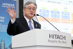 Toshiaki Higashihara, president and chief executive officer of Hitachi Ltd., speaks during a news conference in Tokyo, Japan, on Monday, Dec. 17. Toshiaki Higashihara, president and chief executive officer of Hitachi Ltd., speaks during a news conference in Tokyo, Japan, on Monday, Dec. 17.