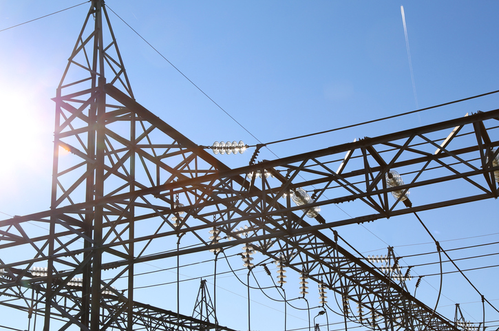 metal cage inside a power plant for the production of electricity with trellis and isolator