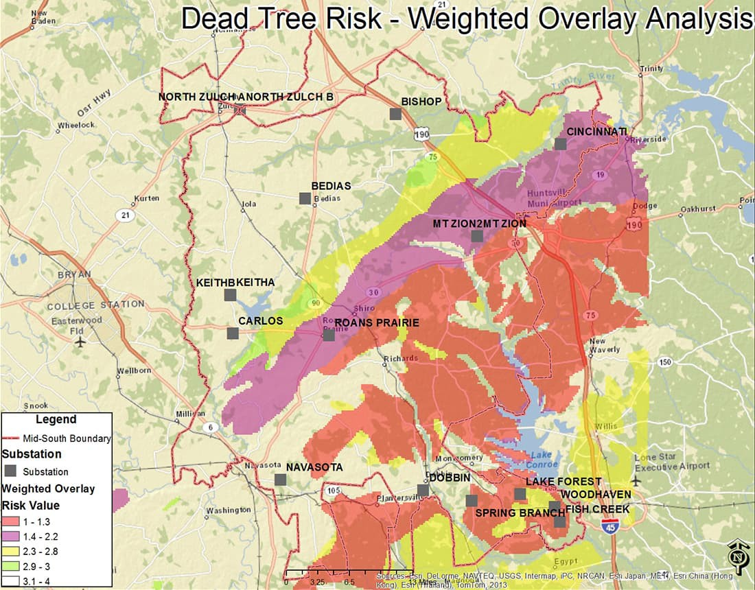 Dead Tree Risk: Weighted Overlay Analysis