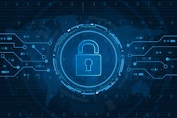 Shield with keyhole icon with world map in the background Shield with keyhole icon with world map in the background