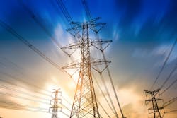 Electricity poles with power lines Electricity poles with power lines