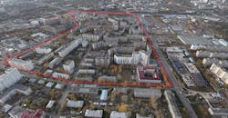 Aerial view of the section of Ufa distribution network selected for smart grid pilot project Aerial view of the section of Ufa distribution network selected for smart grid pilot project
