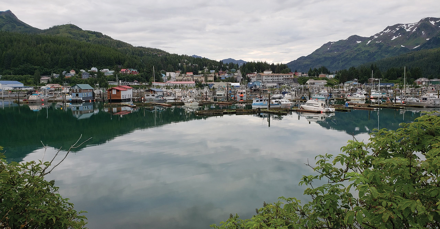 Cordova Harbor viewed from the West (facing east).