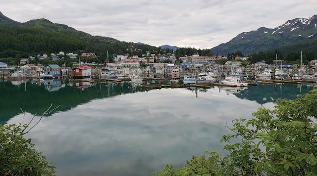 Cordova Harbor viewed from the West (facing east).
