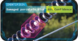 A damaged high-voltage disk insulator A damaged high-voltage disk insulator