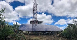 Base Power units are powered by photovoltaic solar panels at this remote New Zealand site.