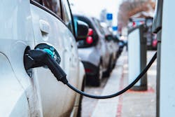 An electric vehicle being charged An electric vehicle being charged