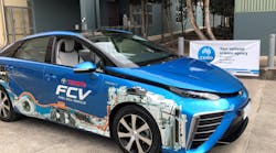 The Toyota Mirai fuel cell vehicle, ready to be fueled with CSIRO-produced hydrogen