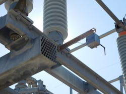 A close-up view of a substation A close-up view of a substation