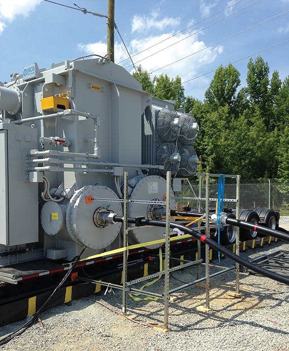 The 115-kV and 230-kV connections are going into the single-phase transformer.