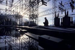 Worker under tower Worker under tower