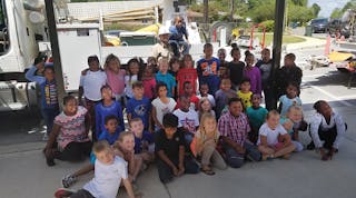 Elementary school students had the opportunity to talk with linemen and see a bucket truck up close when Georgia Power linemen visited schools across the state.