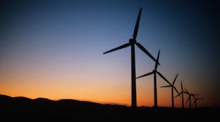 Tdworld 9639 Wind Turbines Sunset Kim Steele Photodisc 0