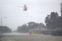 helicopter over flooding helicopter over flooding