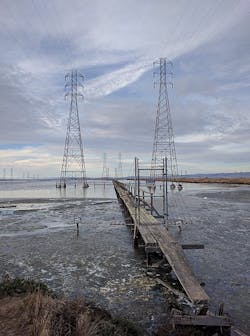High voltage power lines crossing San Francisco bay High voltage power lines crossing San Francisco bay
