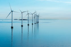 Wind turbines on the shore Wind turbines on the shore