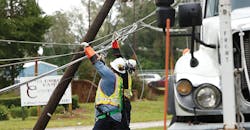 FPL lineworkers work to restore power in areas affected by hurricanes and wildfire FPL lineworkers work to restore power in areas affected by hurricanes and wildfire