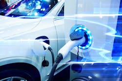 An electric vehicle being charged An electric vehicle being charged