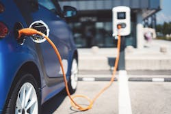 An electric vehicle being charged An electric vehicle being charged