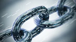 A chain with binary digits on it