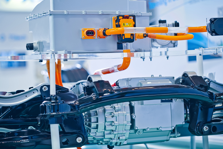 Internal parts of an electric vehicle