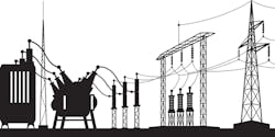 A clipart depicting a substation A clipart depicting a substation