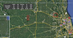 An overview map showing the four pilot zones used for ComEd’s LiDAR Pilot An overview map showing the four pilot zones used for ComEd’s LiDAR Pilot