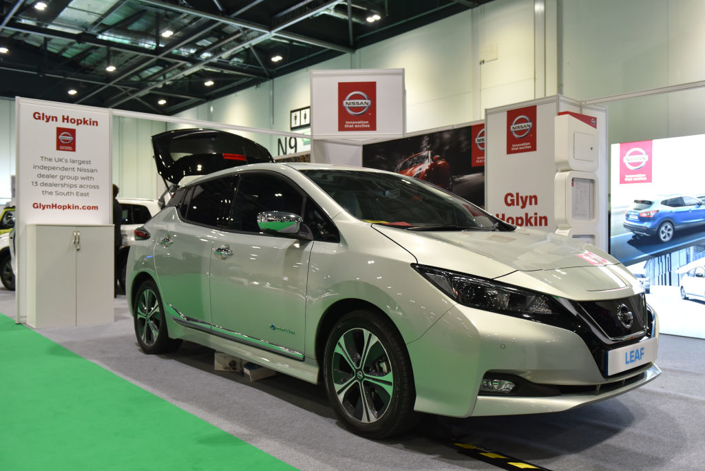 A Nissan LEAF electric vehicle