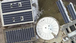 A view of ComEd's rooftop solar panels from the top A view of ComEd's rooftop solar panels from the top