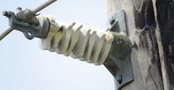 Damaged 34-kV post insulator Damaged 34-kV post insulator
