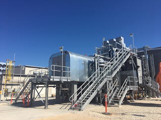 One of the four 250 MVAR synchronous condensers at the Riel converter station.