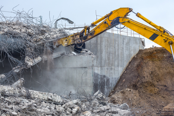 Excavator working on site
