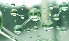 A representational image of green hydrogen molecules