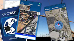 Screenshots of the GeoTAP app
