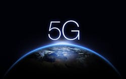 5G written on top of a globe 5G written on top of a globe